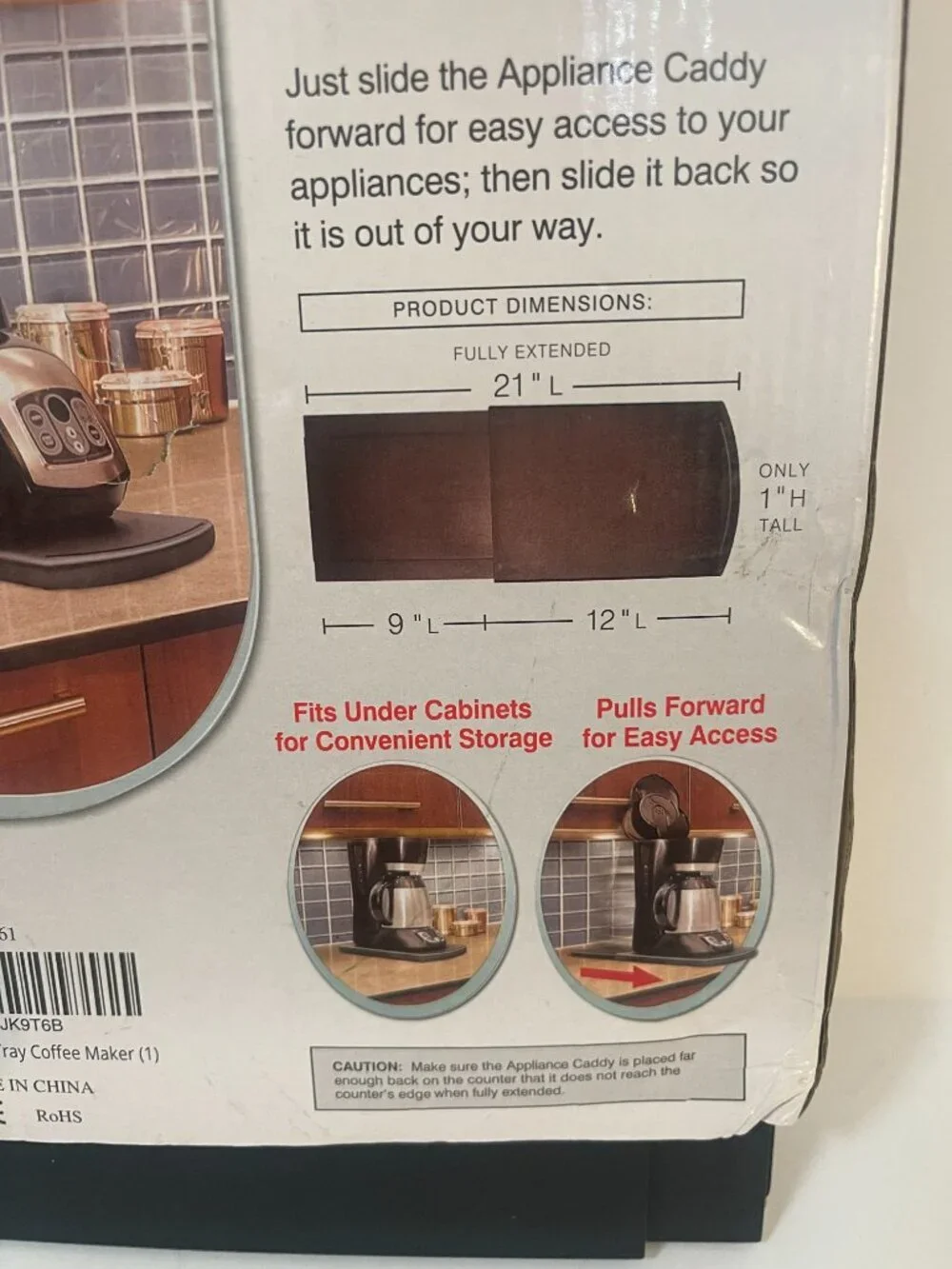 Appliance Caddy Sliding Tray Kitchen Counter Appliance Mover